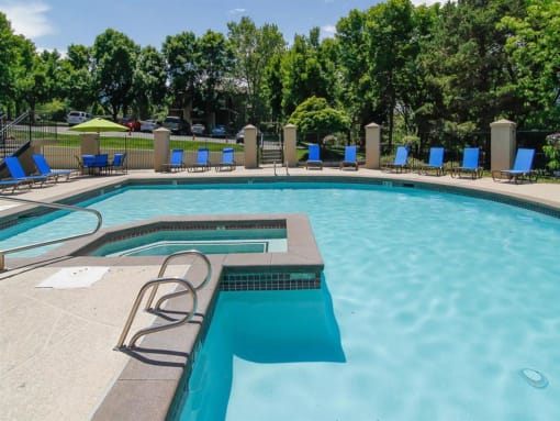 Cool Blue Swimming Pool & Hot Spa at Promontory Point Apartments, Sandy, UT