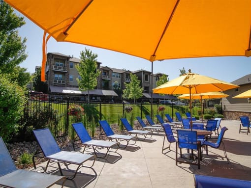 Poolside Lounge Area at San Marino Apartments, South Jordan, 84095