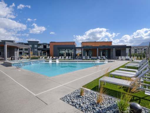 View of Clubhouse from Pool at Amara