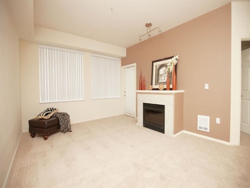 Living Space with Fireplace Revo 225 Apartments in Renton WA