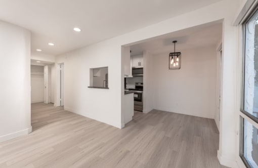 Midvale Apartments View of Dining Area next to Kitchen from Living Room