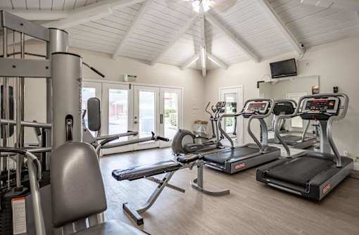 the gym at the preserve at polk apartments at The Arbors Santa Ana, California, 92705