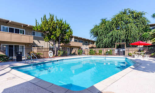 the swimming pool at our apartments