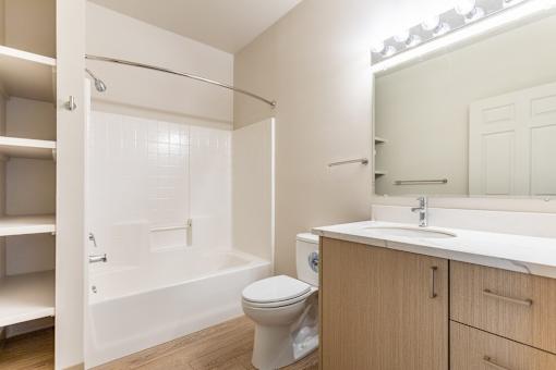 White bathroom at Wilsonville Summit Apartments, Oregon , 97070