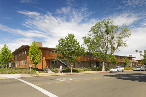 a view of the front of the building from the street