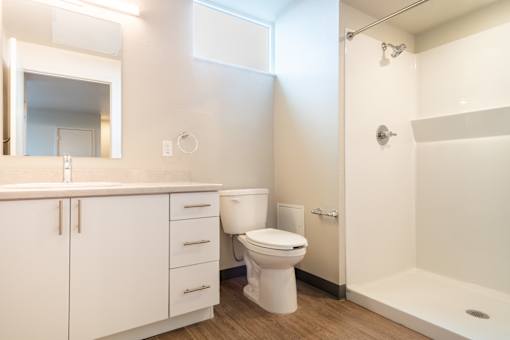 White Bathroom at All Saints Apartments, DENVER, CO, 80219