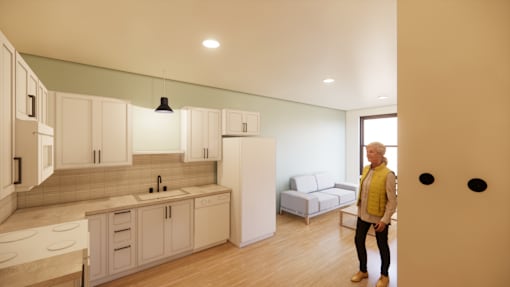 Living And Kitchen Area at Benedict, The, GLENWOOD SPRINGS Colorado