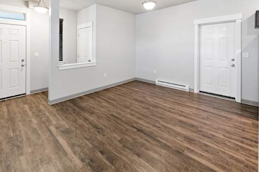 Vacant Living Area at The Brix Apartments, Spokane Valley, Washington
