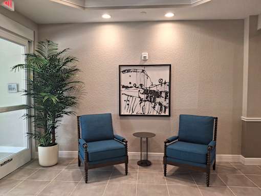 Seating area in the entrance at Madison Highlands 55+ Community Tampa Florida
