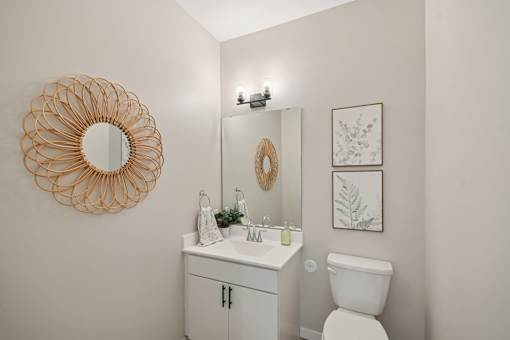 Powder room at  at Ironwood Townhomes in Medina, Minnesota.