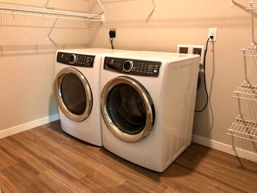 In Unit Washer Dryer, front load,  Senior Apartment, Senior living, Maplewood, White Bear Lake, Saint Paul, Frost English Silver