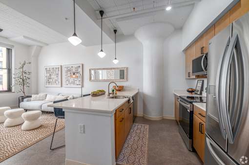 modern kitchen at Life At Agora, Cleveland, OH