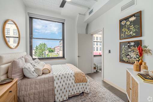 bedroom with a bed at Life At Agora, Ohio, 44103