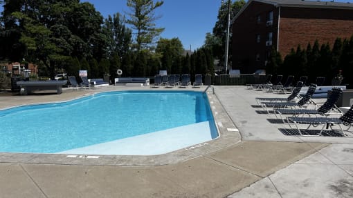 the swimming pool at our hotel at Heritage Apartments, Columbus, 43212