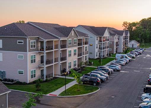 an aerial view at The Bend, Lancaster, OH, 43130