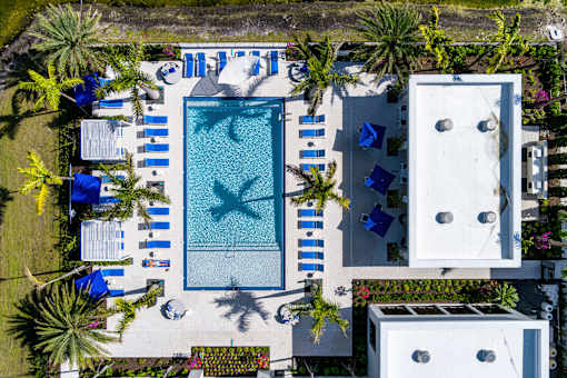 Aerial Pool View at The Palmeri Residences, Naples, FL