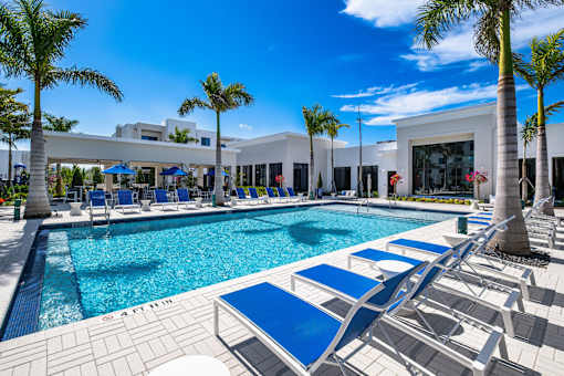 Poolside Relaxing Area at The Palmeri Residences, Florida, 34104