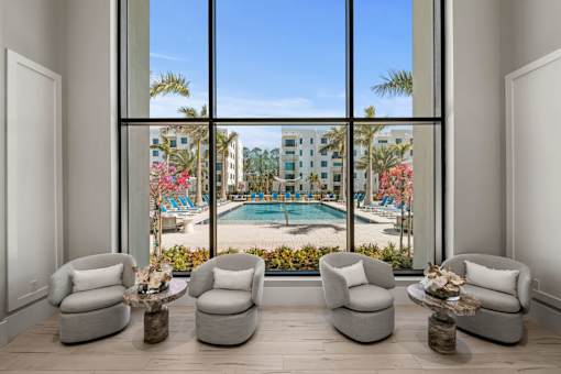 Clubhouse Lobby at The Palmeri Residences, Naples, 34104