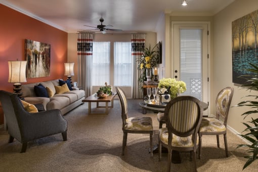 Dining Room With Living Area at Villas at San Dorado, Oro Valley