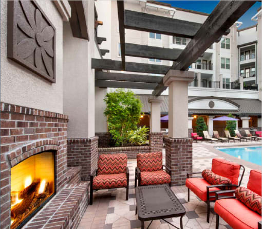 Enjoy a fire by the pool in the courtyard |Rialto