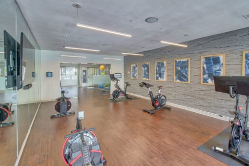 Fitness Center with Peloton Bikes at Stonelake at the Arboretum, Texas, 78759