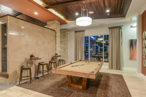 Clubhouse with billiards at Echo Lake, Bradenton, FL