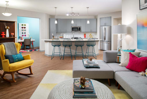 Open concept kitchen and living area  | District at Rosemary at The District at Rosemary, Sarasota, Florida