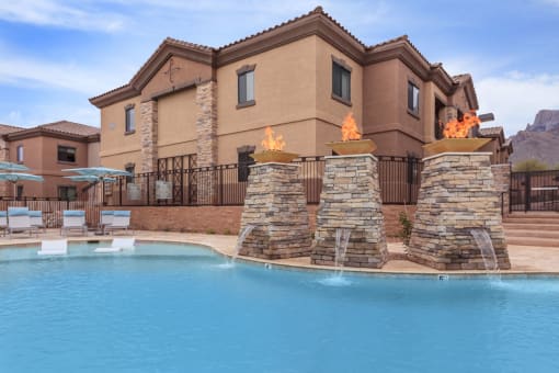 Resort style swimming pool at The Canyons at Linda Vista Trail, Arizona