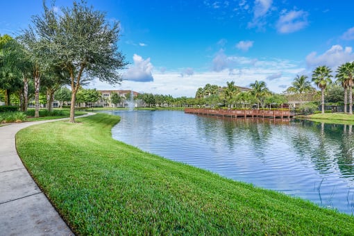 Lakeside walking path at Yacht Club, Florida