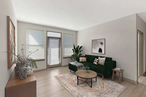 Stylish Tv Cabinet In Living Room at Glenwood at Grant Park, Atlanta, 30316