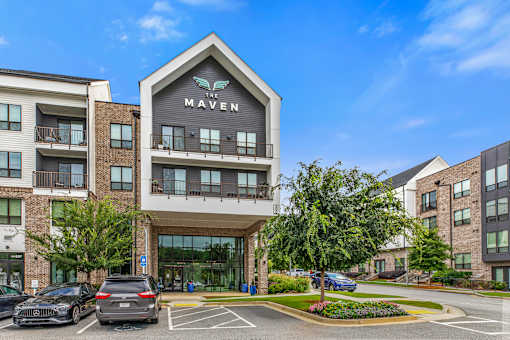 The MAVEN building is a modern multi-story residential complex.