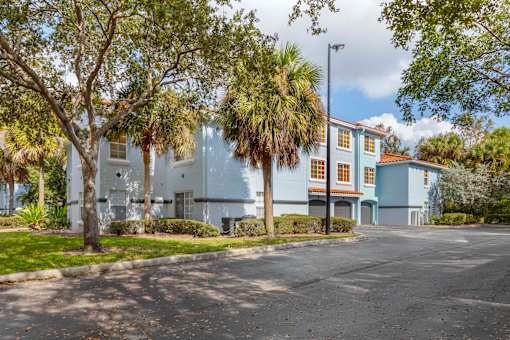 Exterior view of the apartment building