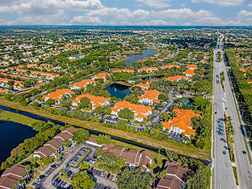 Aerial View of the apartments at Via Lugano in Boynton Beach, Florida