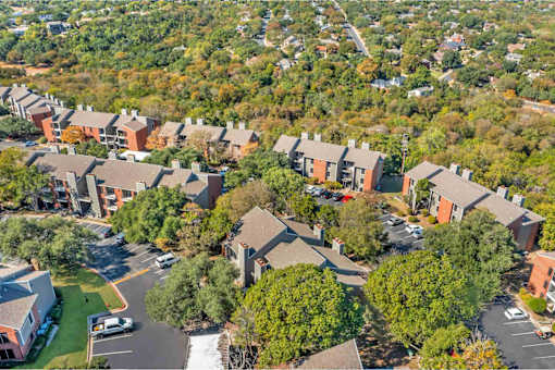 bird's eye view of a residential area at Great Hills, Austin, 78759