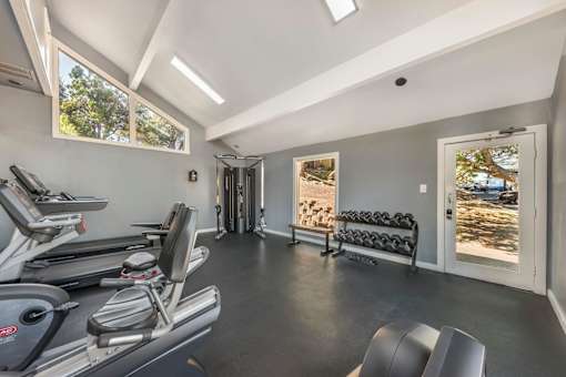 Spacious home gym with treadmills at Great Hills, Texas, 78759