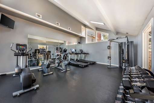 Spacious gym with a variety of equipment at Great Hills, Texas