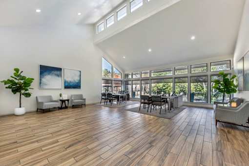 Living room with wooden flooring at Great Hills, Austin, TX 78759  