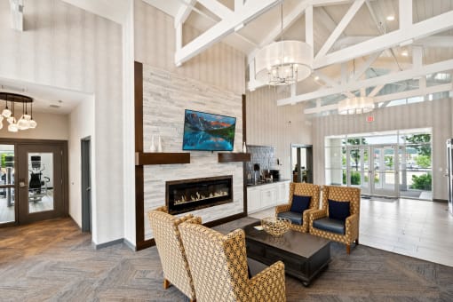 the lobby at SoRoc on Maine in Rochester, MN