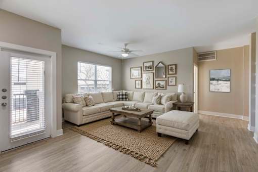Gorgeous Living Room at Flats on Chapel, Waco, TX