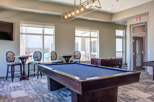 Clubhouse with pool table | SoRoc on Maine