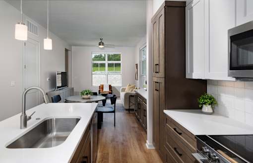 Kitchen with sink at Aerie Blue Sage, Elkhorn, NE
