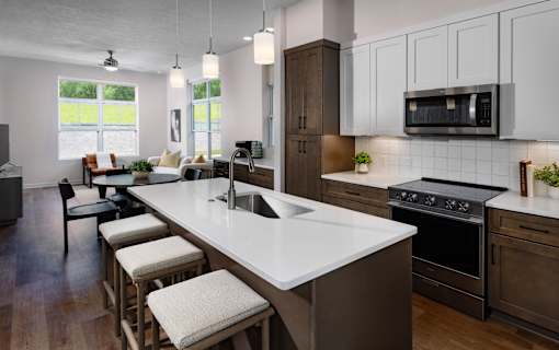 Modern Kitchen with cabinets at Aerie Blue Sage, Nebraska
