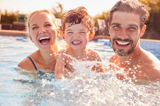 Family enjoying in pool at Aerie Blue Sage, Elkhorn, 68022 