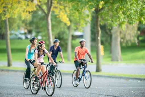 Group of people riding bikes at Aerie Blue Sage, Nebraska, 68022