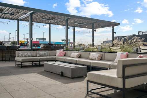 Patio with couch at Revel, Minnesota