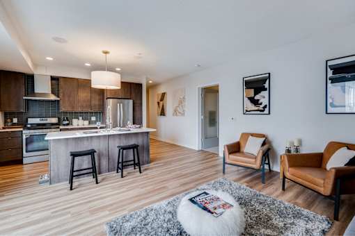 Spacious living room at Revel, Minneapolis, 55408