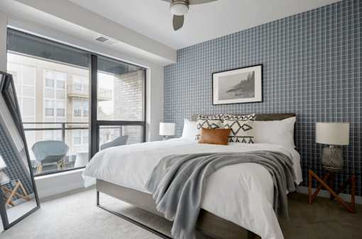 Bedroom with large bed at Revel, Minneapolis,