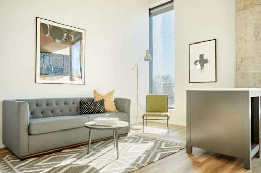 Grey couch at Revel, Minnesota, 55408