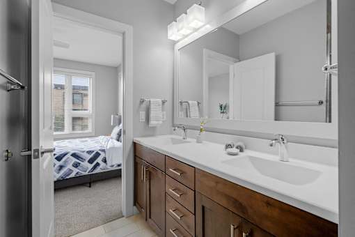 Bathroom with mirror at Boutique 28, Minneapolis, 55408