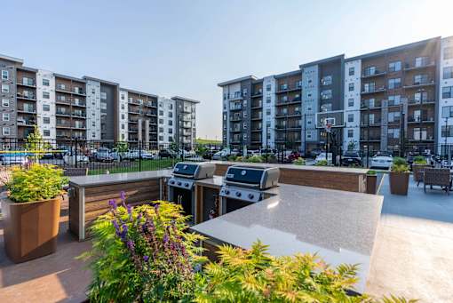 BBQ And Patio at G17 Apartments at Tamarack, Edmonton